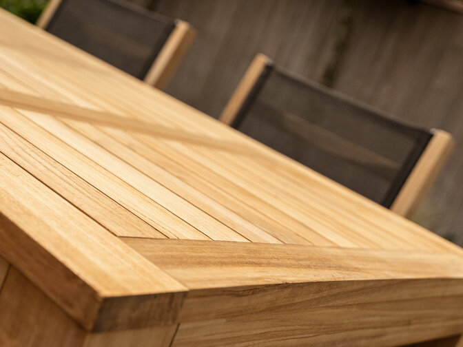 4 pers. tuinset Verona 180 met 4 stapelstoelen Batyline