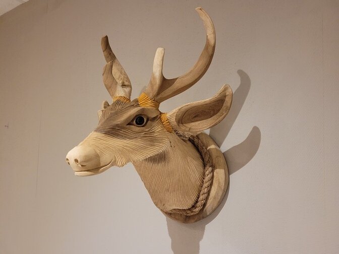 Hertenkop met gewei S