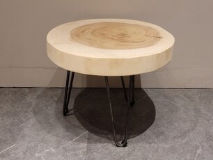 Salontafel op pinpoot +/- Ø40/50cm - hoogte 43cm