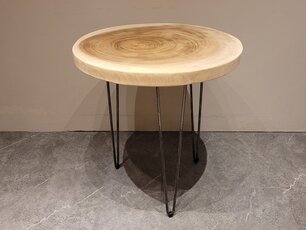 Ronde bijzettafel op pinpoot 70x75cm