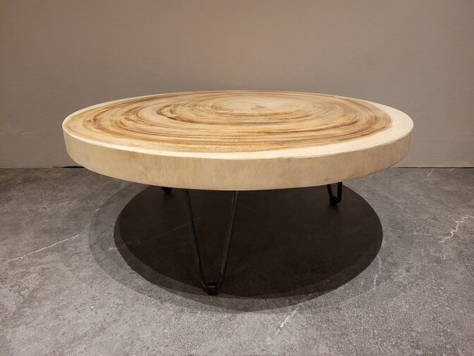 Ronde salontafel op pinpoot 80x31cm