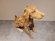 Houten hond - zittend - teakhout