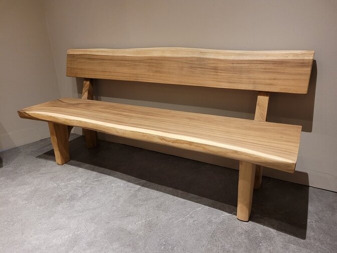 Boomstambank met rugleuning 200cm