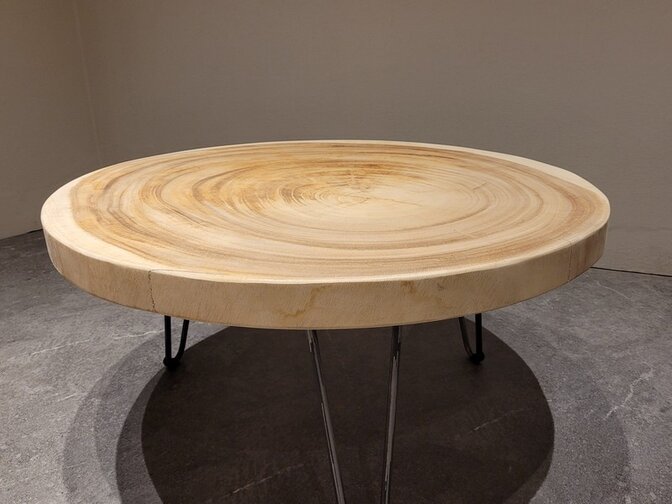 Ronde boomstamtafel blad Ø70x5cm - Suar