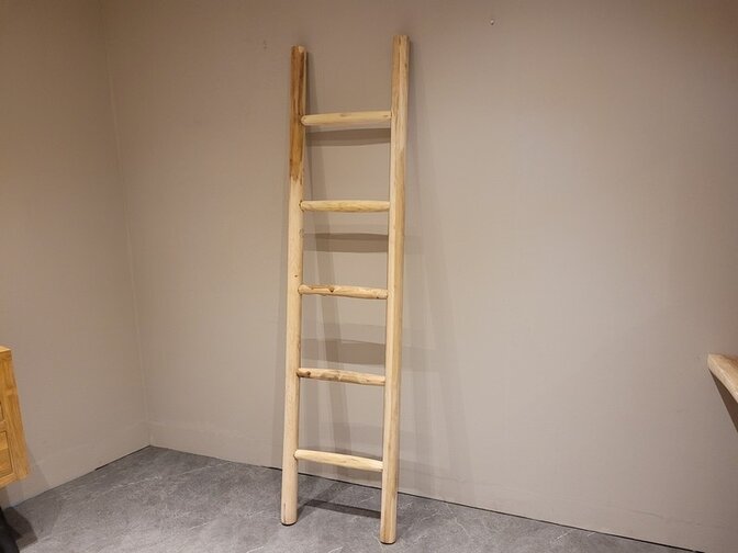 Teakhouten decoratie ladder - 180/200cm
