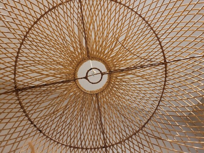 Rieten lampenkap bol 60x60cm