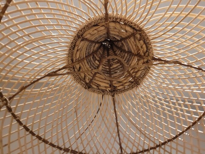 Rieten lampenkap 35x40cm