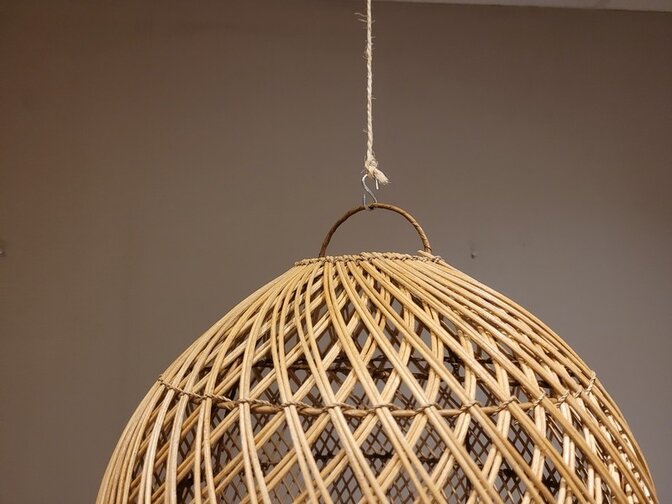 Rieten lampenkap ronde bol 40x40cm