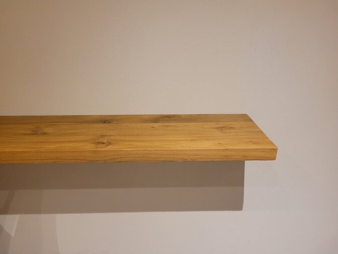 Teak wandplank  160x25x3,5cm - Naturel