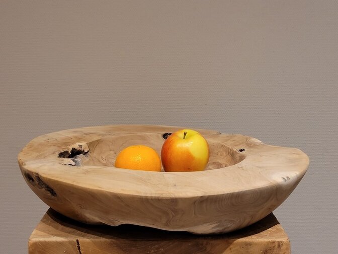Teak houten fruitschaal 40cm