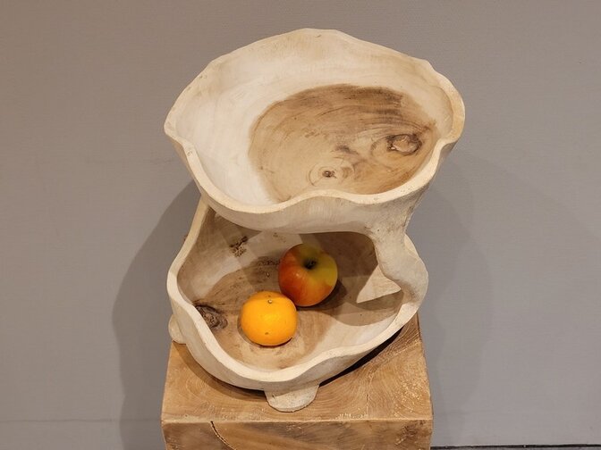 Fruitschaal 2-laags ± 27x27x30cm