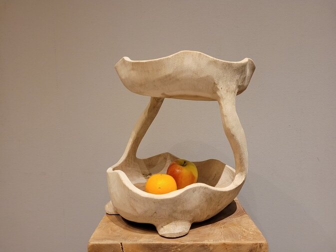 Fruitschaal 2-laags ± 27x27x30cm