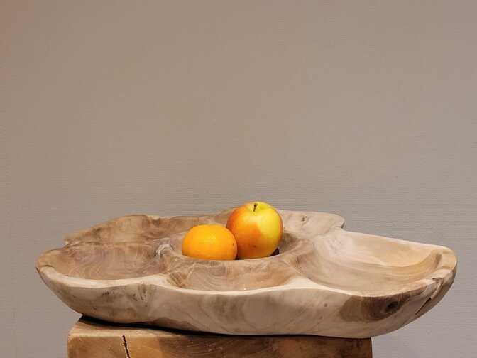 Houten schaal met  vakken  40/50cm
