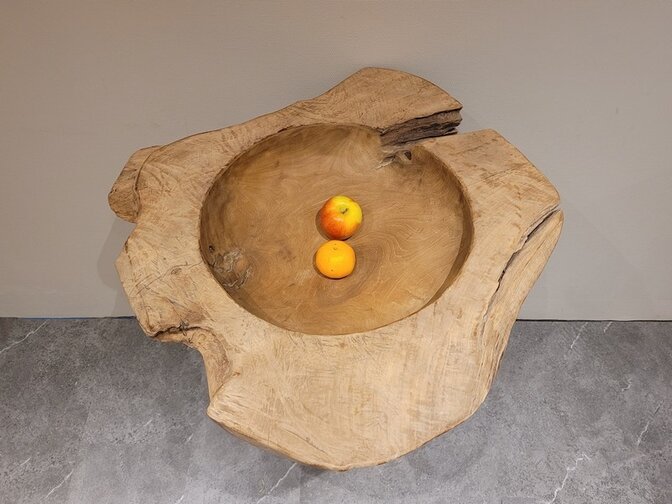 Houten fruitschaal 70cm