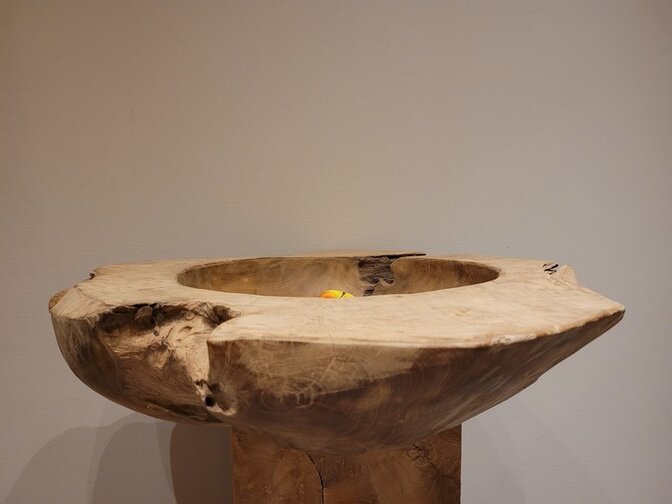 Houten fruitschaal 70cm