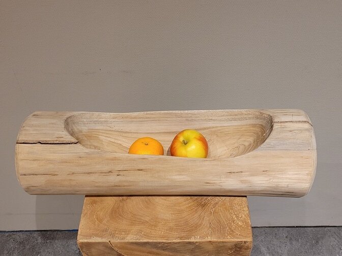 Lange fruitschaal - teakhout 50cm
