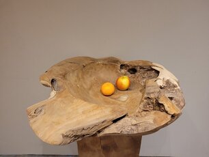 Houten fruitschaal 60cm - Wortelhout Houten fruitschaal 60cm - Wortelhout