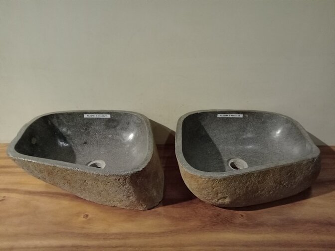 2 waskommen uit 1 steen - 46x37x15cm - FL22184