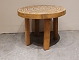 Salontafel met houtsnijwerk rond - 60x60x46cm