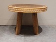 Ronde salontafel met houtsnijwerk 60x42cm