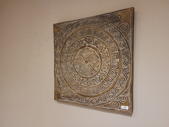 Wandpaneel met houtsnijwerk 51x52x3cm