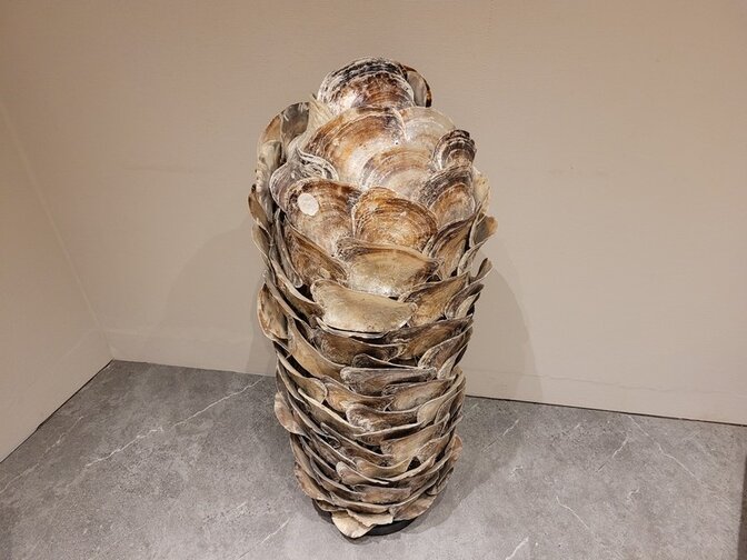 Staande lamp met oesterschelpen - 45x115cm
