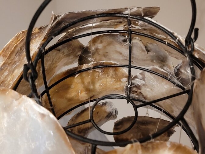 Hanglamp met oesterschelpen - 35x60cm