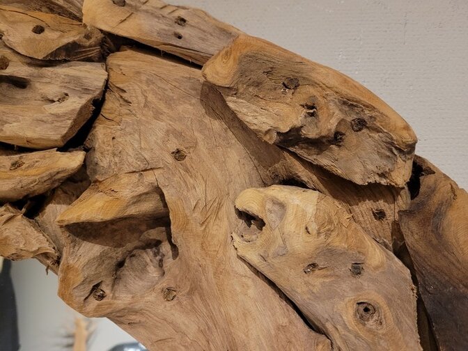 Spiegel, rustiek teak 100cm