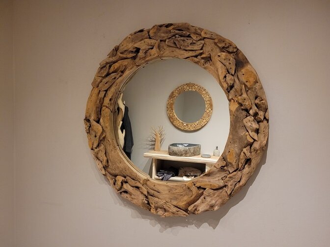 Spiegel, rustiek rond 120cm