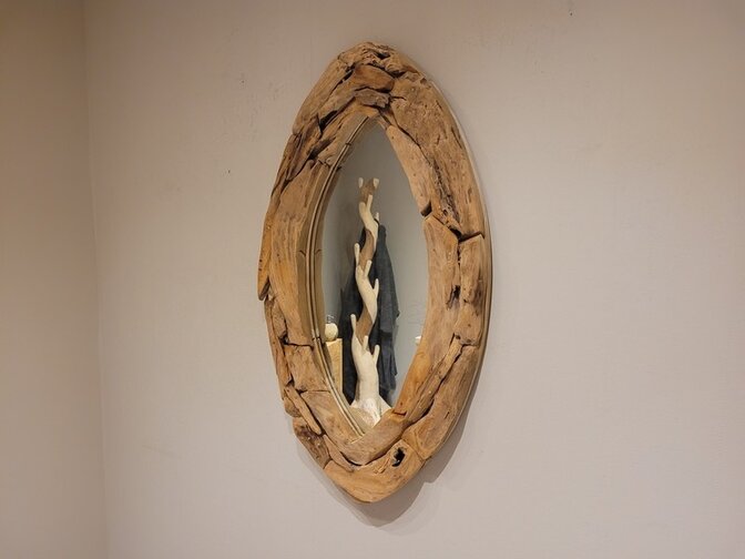 Spiegel, rustiek ovaal 70x120cm