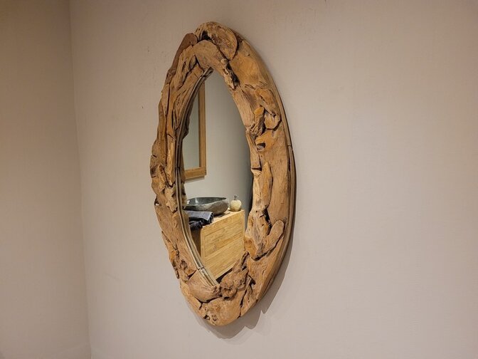 Spiegel, rustiek ovaal 80x120cm