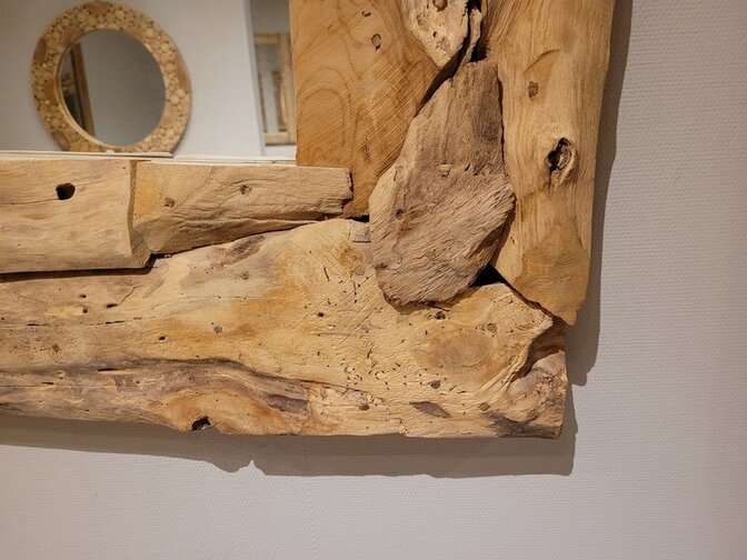 Spiegel, teak rustiek 60x160cm