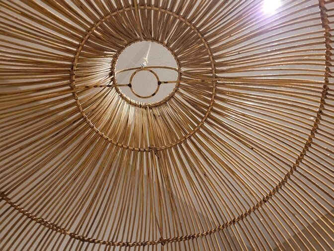 Rieten lampenkap lantaarn 60x55cm