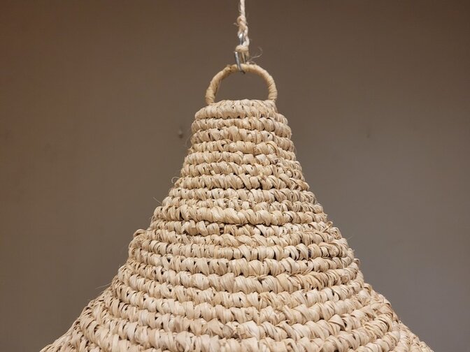 Gevlochten lampenkap riet 45x35cm