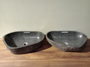 2 waskommen uit 1 steen - 58x37x15cm - FL22282