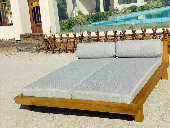 2-persoons Daybed Sella - Teakhout - ligbed - demontabel