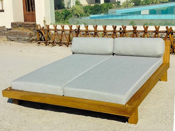 2-persoons Daybed Sella - Teakhout - ligbed - demontabel