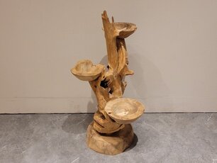 Etagere rustiek teak - 80cm met schaaltjes