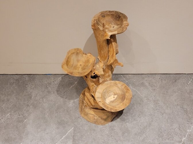 Etagere rustiek teak - 80cm met schaaltjes