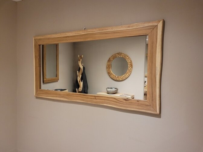 Spiegel - Suar boomstam omlijsting 90x180cm