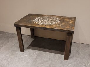 Salontafel met houtsnijwerk 77x49x46cm