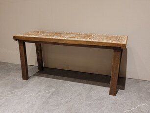 Bankje met houtsnijwerk - Vogel - 102x34x46cm