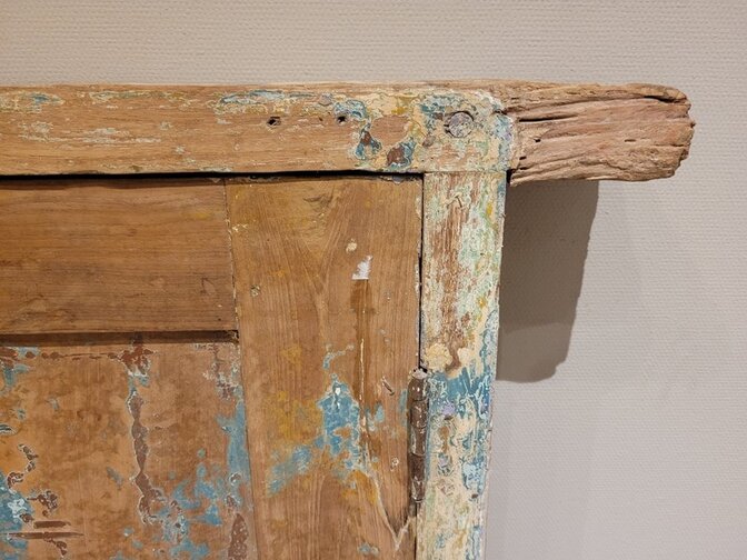 Oud Indonesisch  raamkozijn met luik - 80x100x9cm