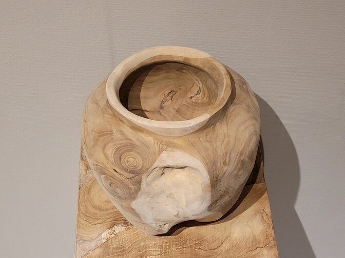 Teakhout vaas - 22x25cm