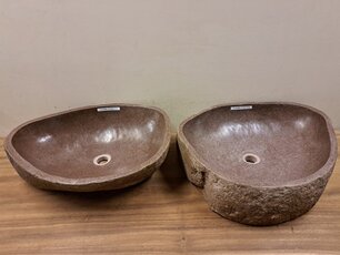 2 waskommen uit 1 steen - 57x46x15cm - FL22480