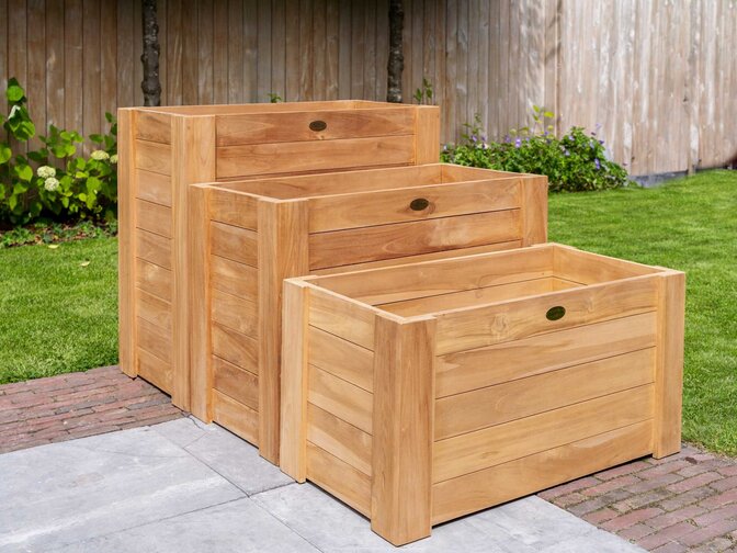 Teakhouten Bloembak 50x100x50cm