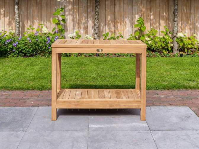 Teak bijzettafel Roma 80