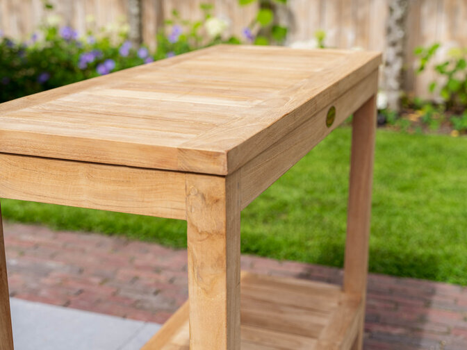 Teak bijzettafel Roma 80