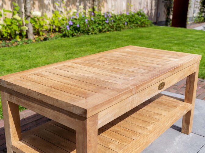 Teak bijzettafel Roma 100
