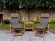 2x Teak ligstoel New Ocean,  kussens en bijzettafel